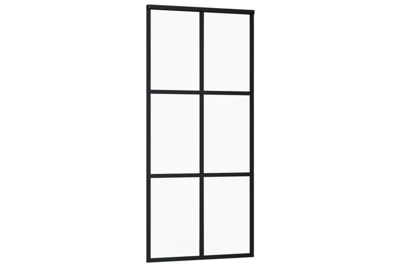 Liukuovi ESG-lasi ja alumiini 90x205 cm musta - Musta - Talo & remontointi - Rakentaminen - Ovet - Liukuovi