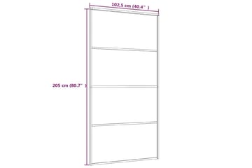 Liukuovi ESG-huurrelasi ja alumiini 102,5x205 cm valkoinen - Valkoinen - Talo & remontointi - Rakentaminen - Ovet - Liukuovi