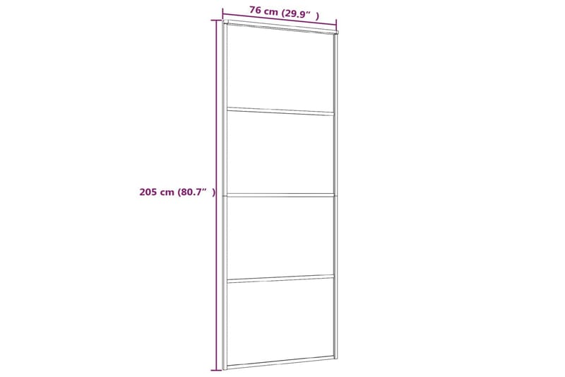 Liukuovi ESG-huurrelasi ja alumiini 76x205 cm valkoinen - Valkoinen - Talo & remontointi - Rakentaminen - Ovet - Liukuovi