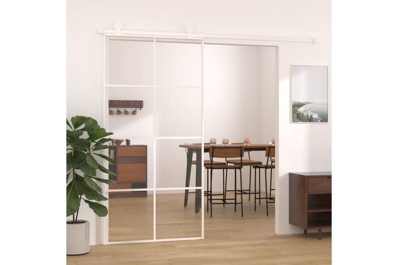 Liukuovi ESG-lasi ja alumiini 102,5x205 cm valkoinen - Valkoinen - Talo & remontointi - Rakentaminen - Ovet - Liukuovi