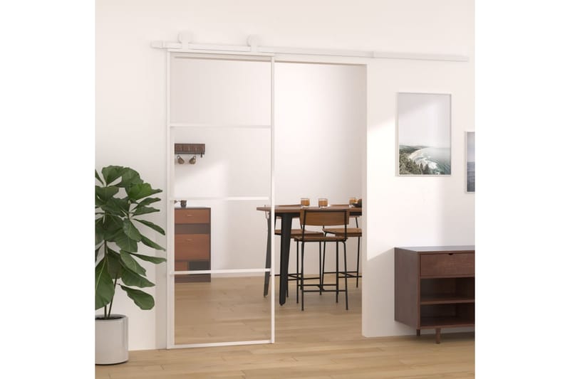 Liukuovi ESG-lasi ja alumiini 76x205 cm valkoinen - Valkoinen - Talo & remontointi - Rakentaminen - Ovet - Liukuovi