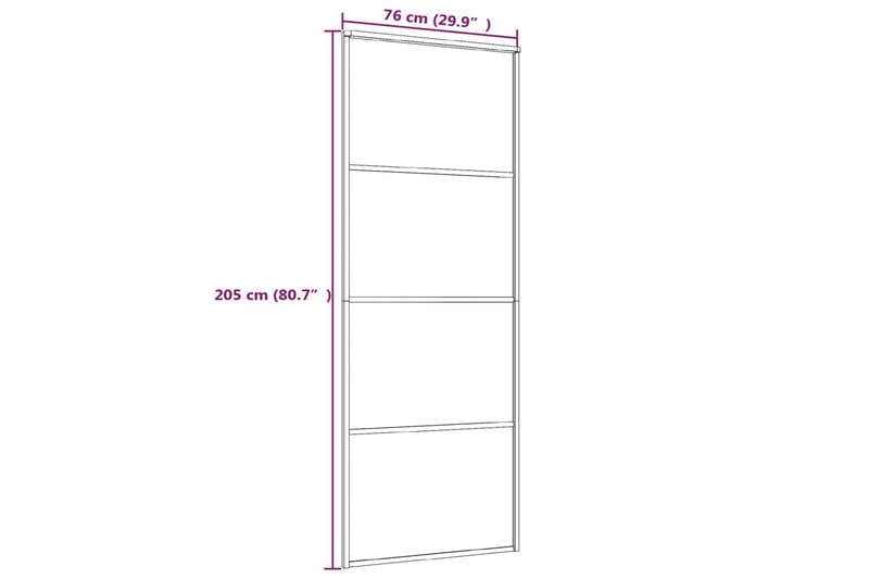 Liukuovi ESG-lasi ja alumiini 76x205 cm valkoinen - Valkoinen - Talo & remontointi - Rakentaminen - Ovet - Liukuovi