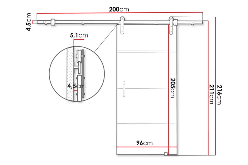 Retro Liukuovi - Valkoinen - Talo & remontointi - Rakentaminen - Ovet - Liukuovi