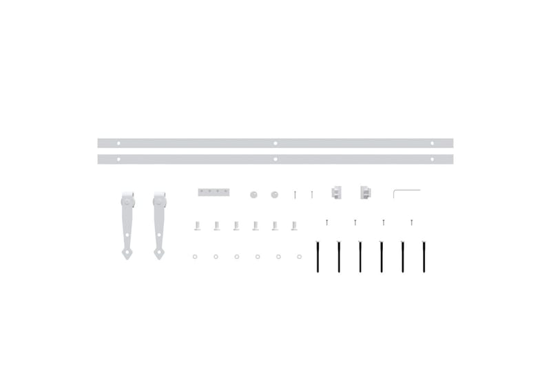 Liukuoven asennussarja mini hiiliteräs valkoinen 183 cm - Valkoinen - Liukuovi - Sisäovi