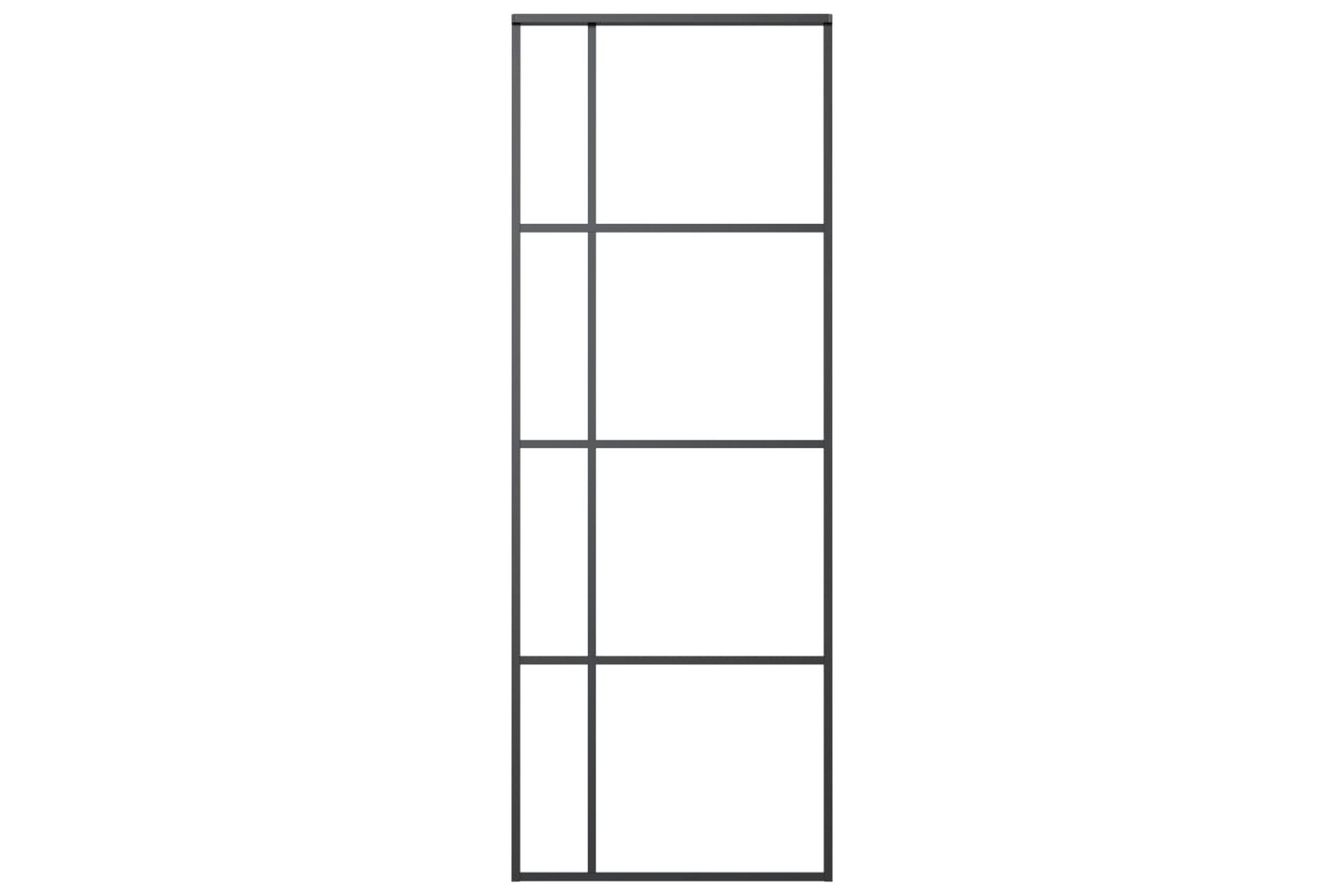 Liukuovi ESG-huurrelasi ja alumiini 76x205 cm musta - Musta - Talo & remontointi - Rakentaminen - Ovet - Sisäovi