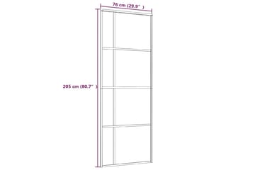 Liukuovi ESG-huurrelasi ja alumiini 76x205 cm musta - Musta - Talo & remontointi - Rakentaminen - Ovet - Sisäovi
