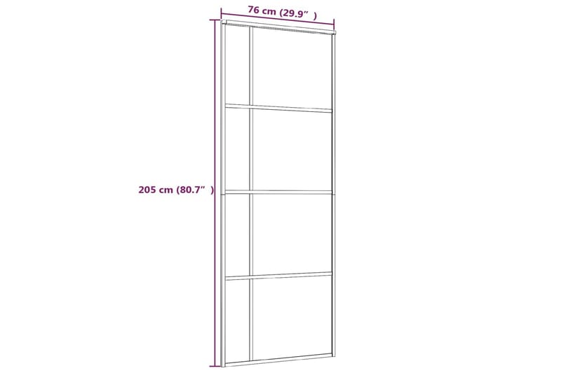 Liukuovi ESG-huurrelasi ja alumiini 76x205 cm musta - Musta - Talo & remontointi - Rakentaminen - Ovet - Sisäovi