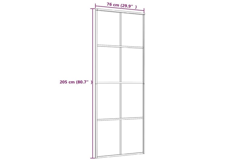 Liukuovi ESG-huurrelasi ja alumiini 76x205 cm valkoinen - Valkoinen - Talo & remontointi - Rakentaminen - Ovet - Sisäovi
