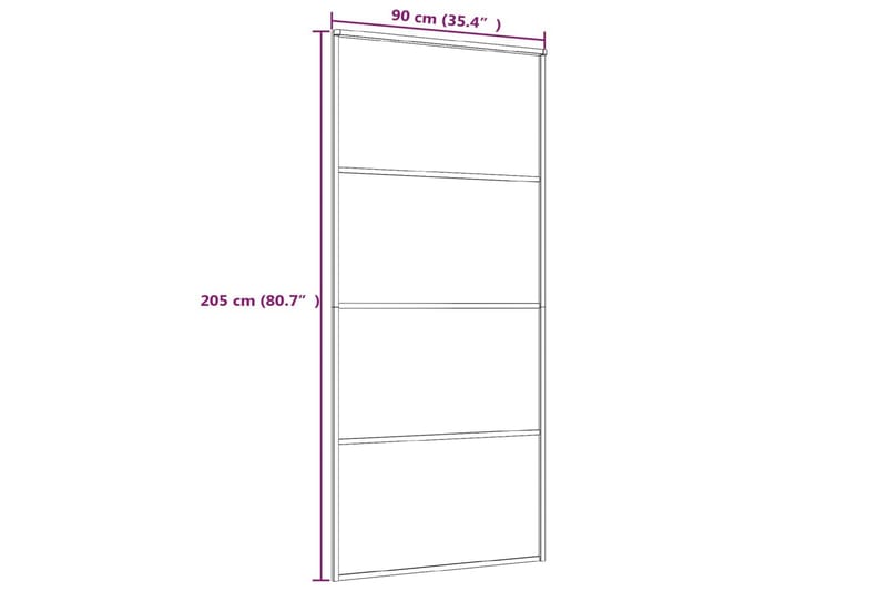 Liukuovi ESG-huurrelasi ja alumiini 90x205 cm musta - Musta - Talo & remontointi - Rakentaminen - Ovet - Sisäovi
