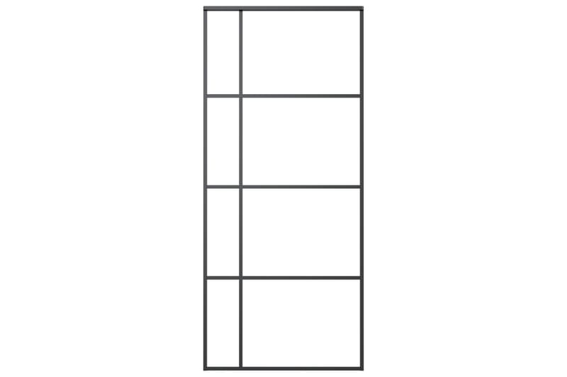 Liukuovi ESG-huurrelasi ja alumiini 90x205 cm musta - Musta - Talo & remontointi - Rakentaminen - Ovet - Sisäovi