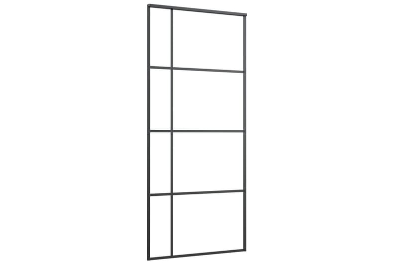 Liukuovi ESG-huurrelasi ja alumiini 90x205 cm musta - Musta - Talo & remontointi - Rakentaminen - Ovet - Sisäovi