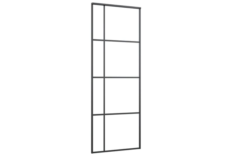 Liukuovi ESG-lasi ja alumiini 76x205 cm musta - Musta - Talo & remontointi - Rakentaminen - Ovet - Sisäovi