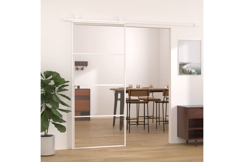 Liukuovi ESG-lasi ja alumiini 90x205 cm valkoinen - Valkoinen - Talo & remontointi - Rakentaminen - Ovet - Sisäovi