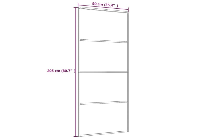 Liukuovi ESG-lasi ja alumiini 90x205 cm valkoinen - Valkoinen - Talo & remontointi - Rakentaminen - Ovet - Sisäovi
