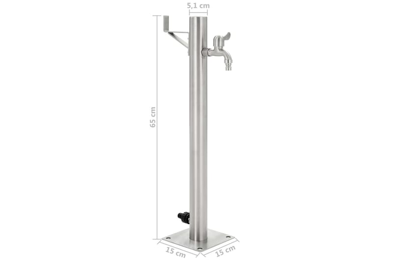 Puutarhan hanapylväs pyöreä ruostumaton teräs 65 cm - Hopea - Talo & remontointi - Rakentaminen - Vesi & viemäri - Venttiilit