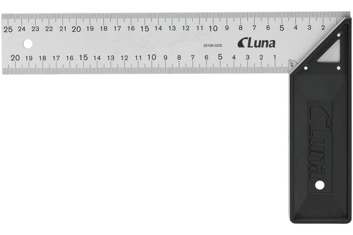 Suorakulma Luna Tools 25 cm Alumiinia - Kulmatyökalu