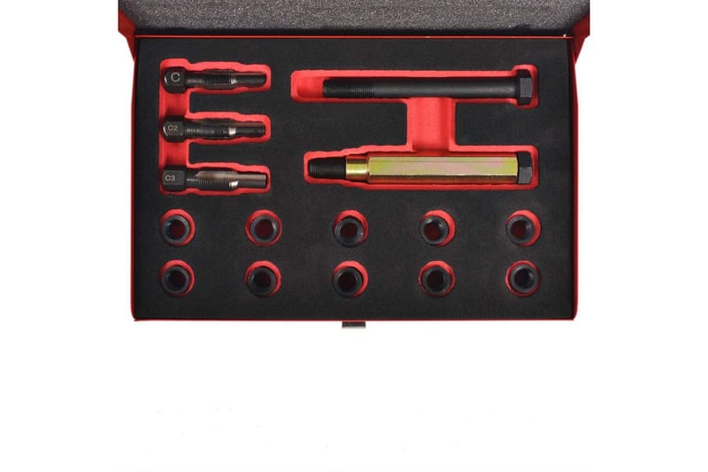 15-osainen hehkutulpan kierteen korjaussarja M10 x 1,0 mm - Talo & remontointi - Työkalut & koneet - Työkalu- & konetarvikkeet - Kiillotustarvikkeet