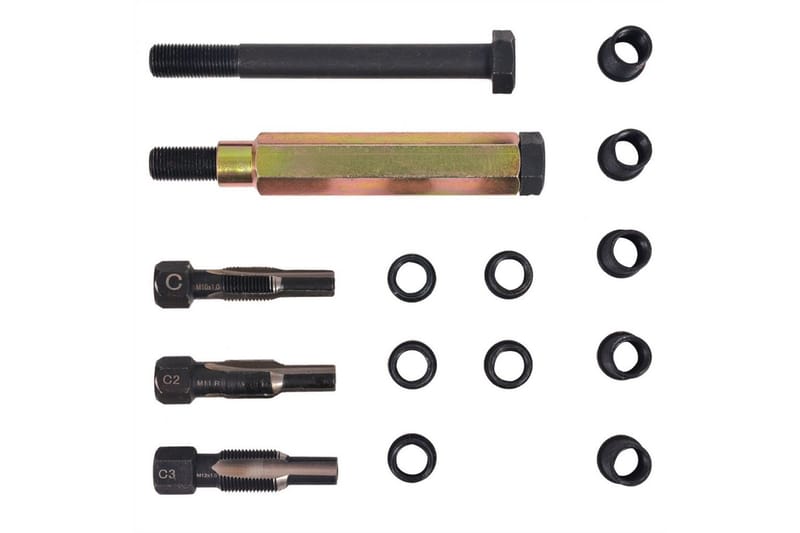 15-osainen hehkutulpan kierteen korjaussarja M10 x 1,0 mm - Talo & remontointi - Työkalut & koneet - Työkalu- & konetarvikkeet - Kiillotustarvikkeet