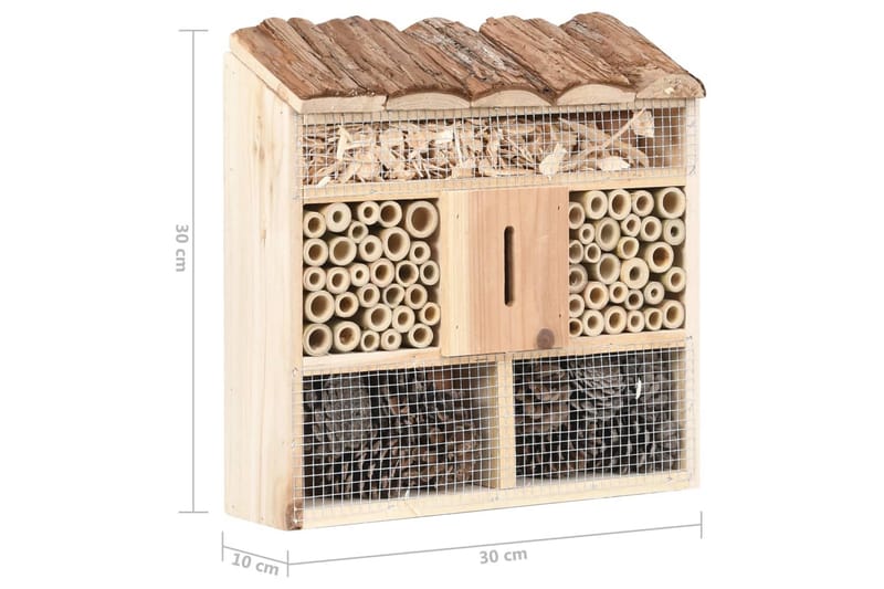 Ötökkähotelli 30x10x30 cm Kuusi - Ruskea - Urheilu & vapaa-aika - Eläimille