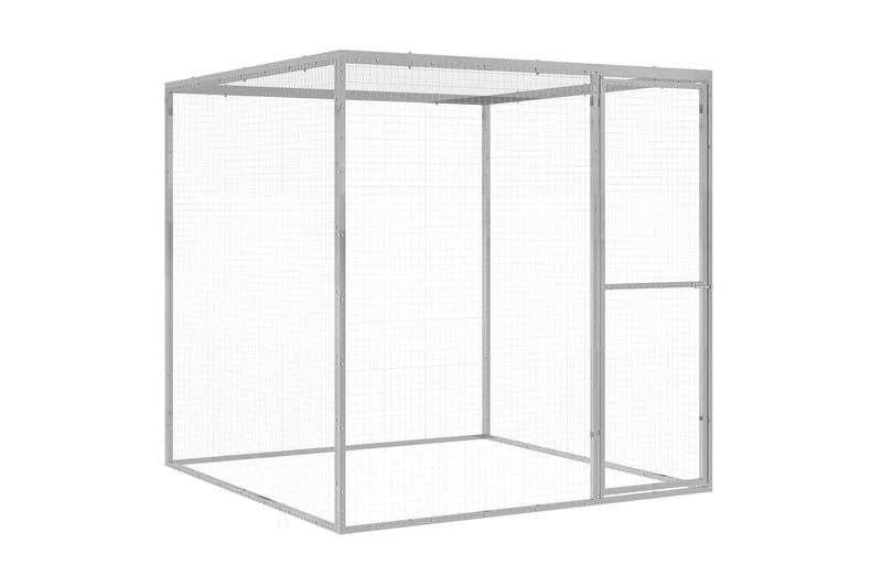 Kissahäkki 1,5x1,5x1,5 m galvanoitu teräs - Hopea - Urheilu & vapaa-aika - Eläimille - Kissa - Kuljetuslaatikko & kantolaukku