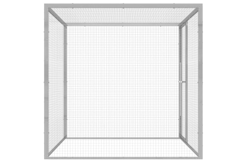 Kissahäkki 1,5x1,5x1,5 m galvanoitu teräs - Hopea - Urheilu & vapaa-aika - Eläimille - Kissa - Kuljetuslaatikko & kantolaukku