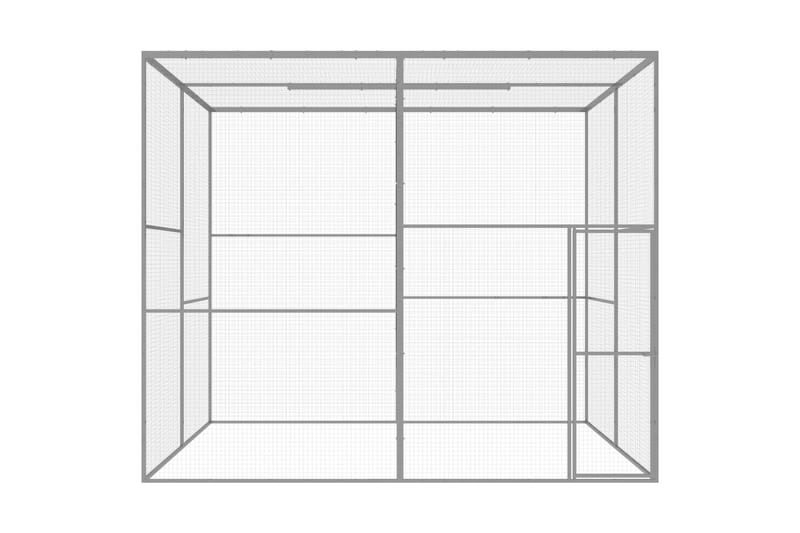 Kissahäkki 3x3x2,5 m galvanoitu teräs - Hopea - Urheilu & vapaa-aika - Eläimille - Kissa - Kuljetuslaatikko & kantolaukku