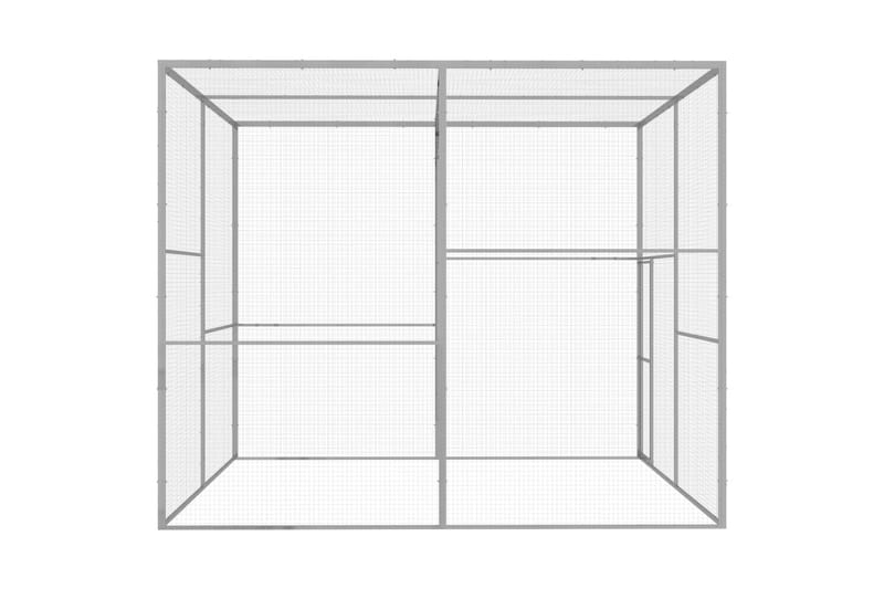 Kissahäkki 3x3x2,5 m galvanoitu teräs - Hopea - Urheilu & vapaa-aika - Eläimille - Kissa - Kuljetuslaatikko & kantolaukku