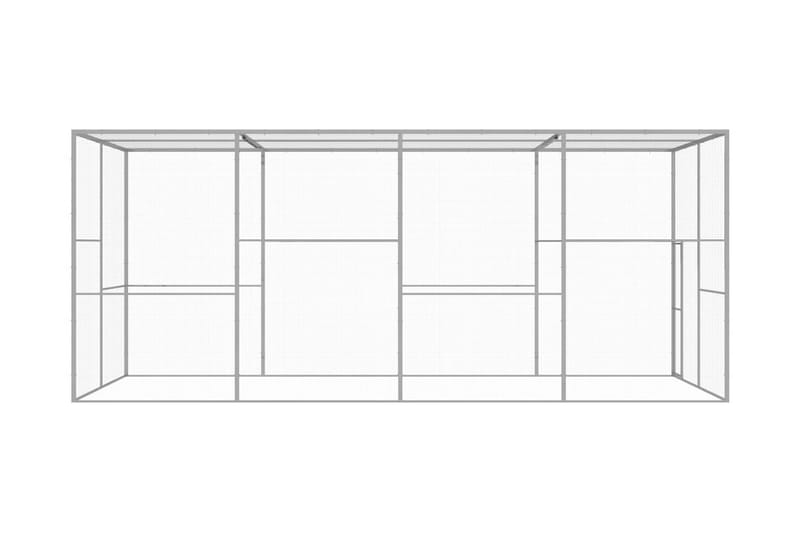 Kissahäkki 6x3x2,5 m galvanoitu teräs - Hopea - Urheilu & vapaa-aika - Eläimille - Kissa - Kuljetuslaatikko & kantolaukku
