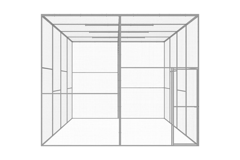 Kissahäkki 6x3x2,5 m galvanoitu teräs - Hopea - Urheilu & vapaa-aika - Eläimille - Kissa - Kuljetuslaatikko & kantolaukku
