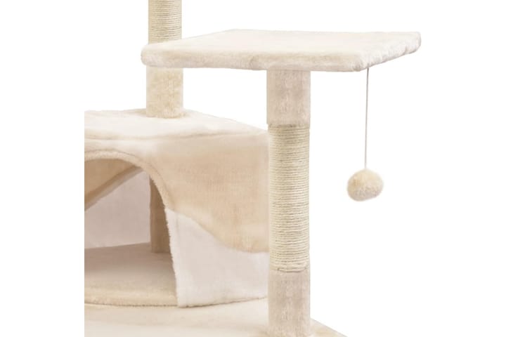 Kissan kiipeilypuu sisal-pylväillä 203 cm beige ja valkoinen - Monivärinen - Kissojen kalusteet