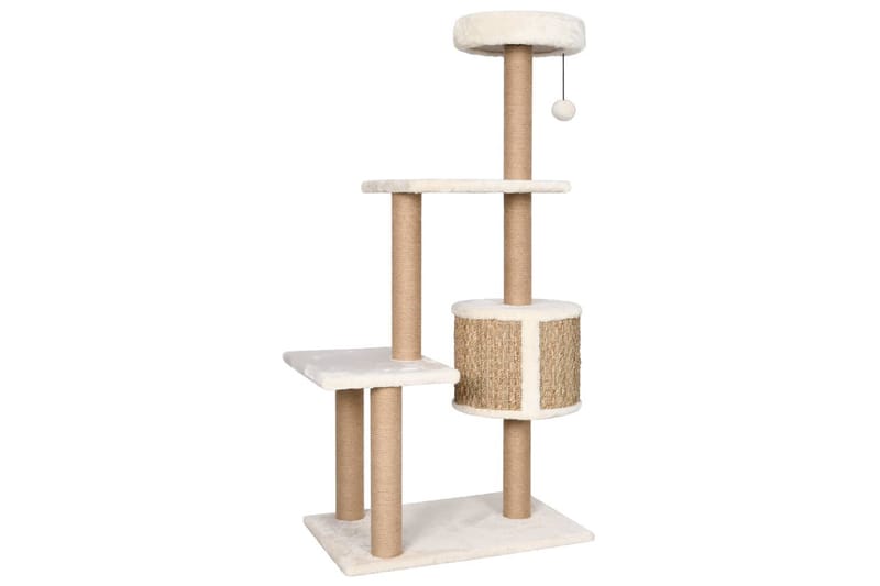 Kissan kiipeilypuu raapimispylväällä 123 cm meriheinä - Beige - Urheilu & vapaa-aika - Eläimille - Kissa - Kissojen kalusteet - Raapimispuu & kiipeilypuu