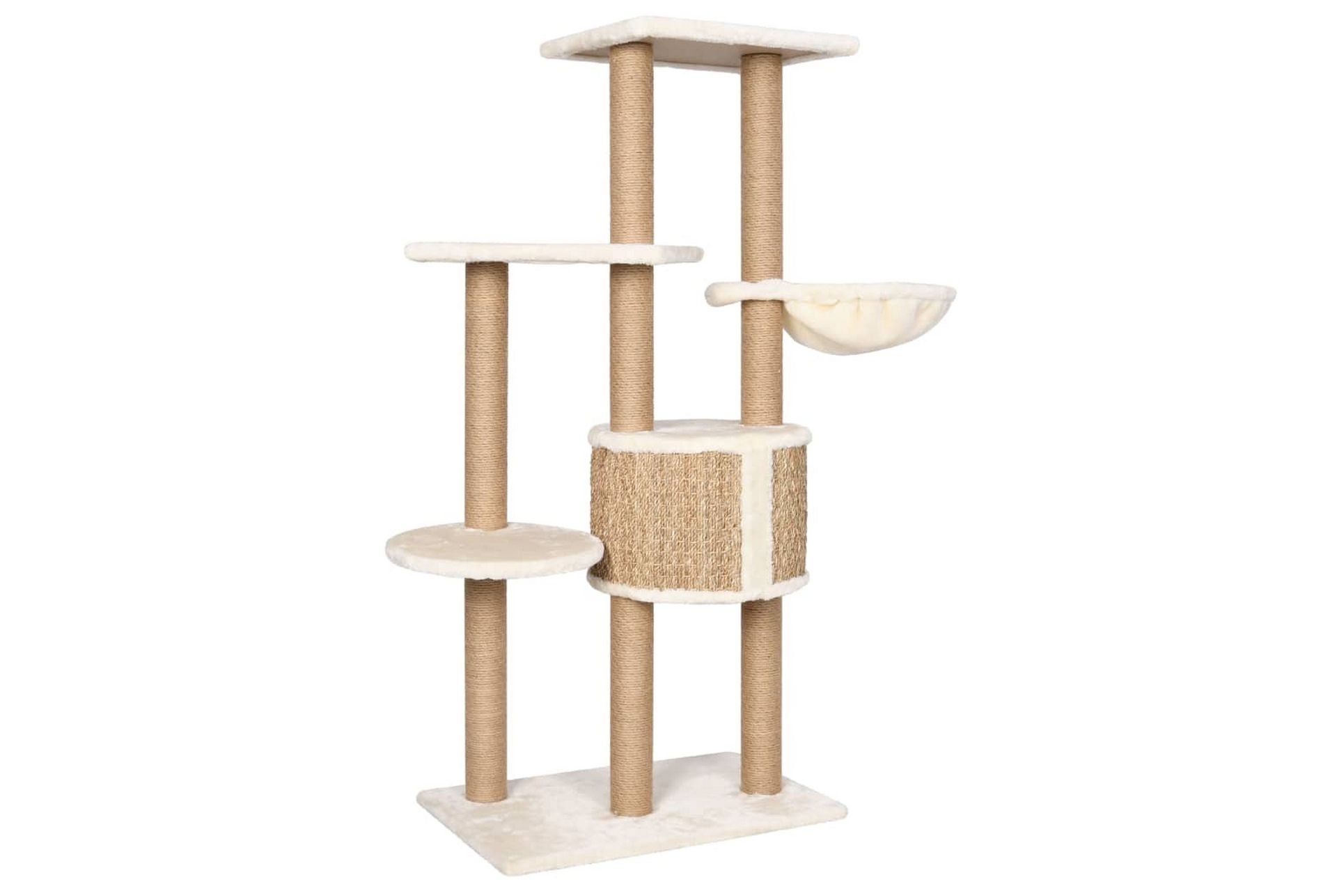 Kissan kiipeilypuu raapimispylväällä 126 cm meriheinä - Beige - Urheilu & vapaa-aika - Eläimille - Kissa - Kissojen kalusteet - Raapimispuu & kiipeilypuu