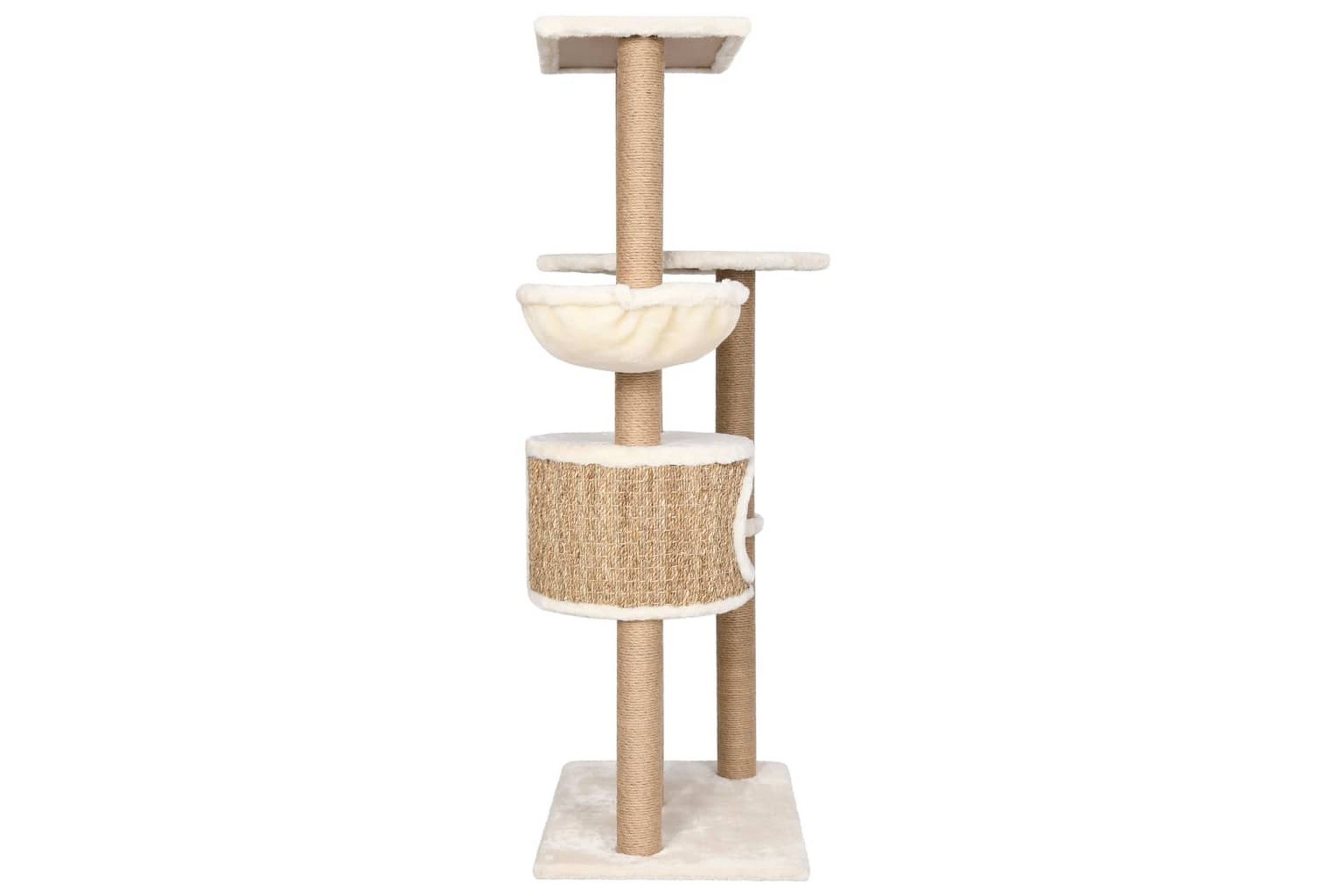 Kissan kiipeilypuu raapimispylväällä 126 cm meriheinä - Beige - Urheilu & vapaa-aika - Eläimille - Kissa - Kissojen kalusteet - Raapimispuu & kiipeilypuu