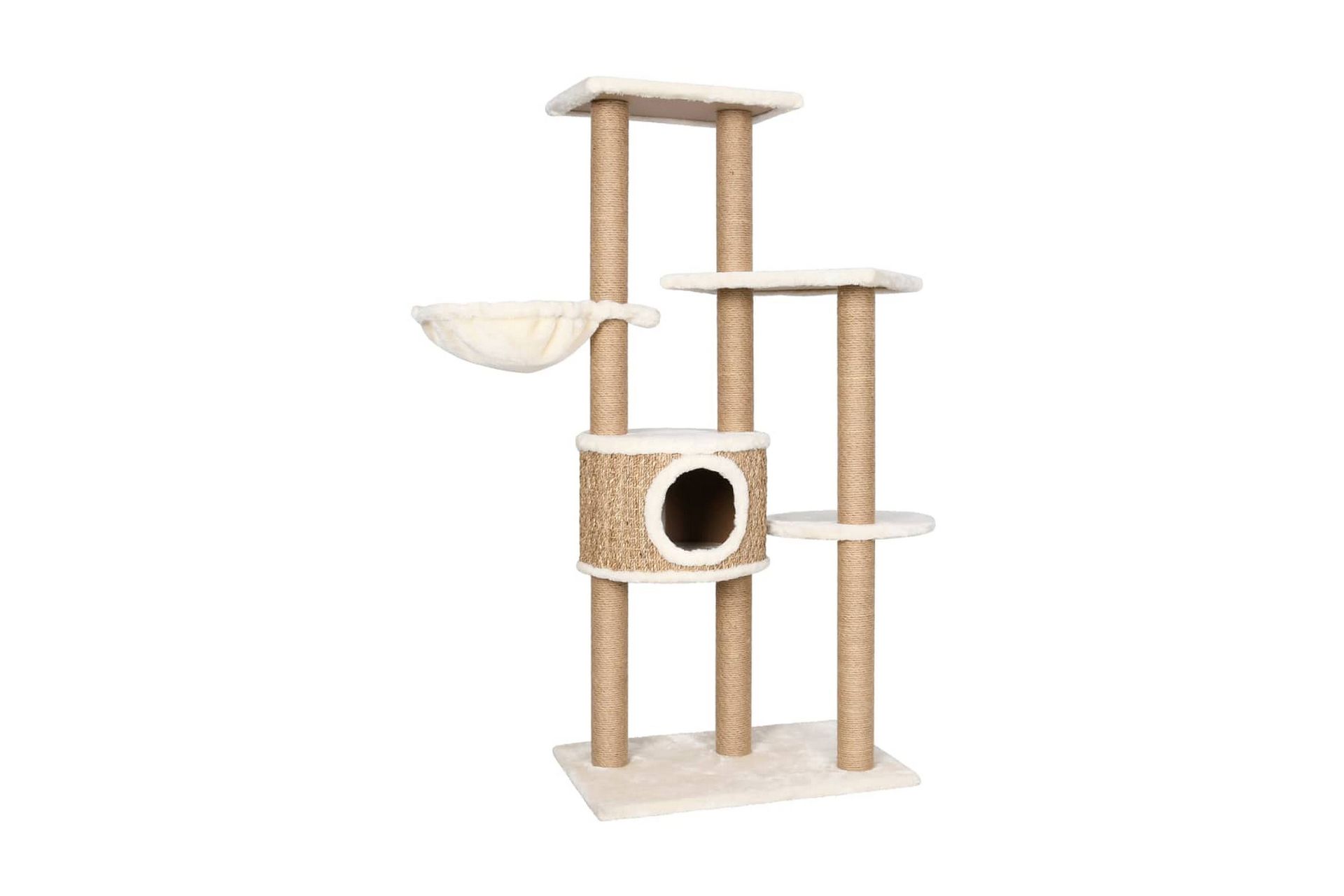 Kissan kiipeilypuu raapimispylväällä 126 cm meriheinä - Beige - Urheilu & vapaa-aika - Eläimille - Kissa - Kissojen kalusteet - Raapimispuu & kiipeilypuu