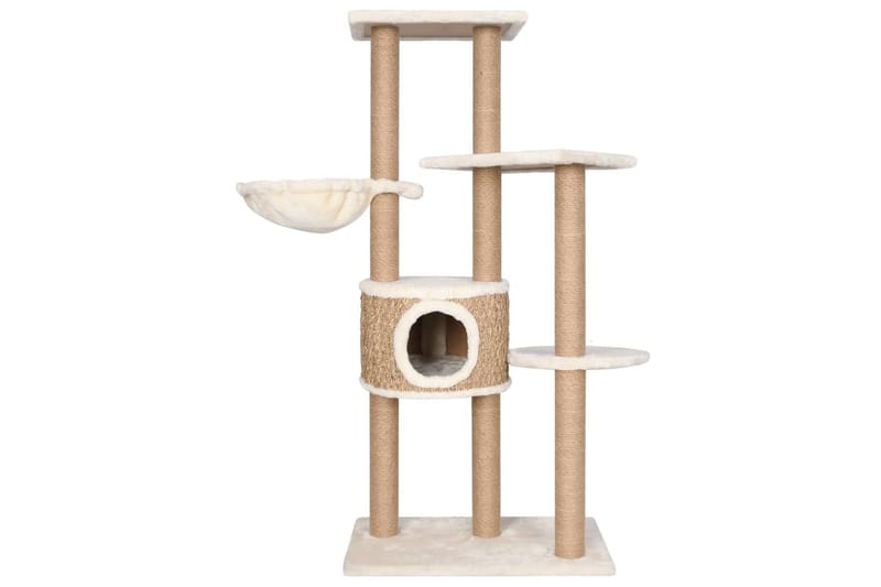 Kissan kiipeilypuu raapimispylväällä 126 cm meriheinä - Beige - Urheilu & vapaa-aika - Eläimille - Kissa - Kissojen kalusteet - Raapimispuu & kiipeilypuu