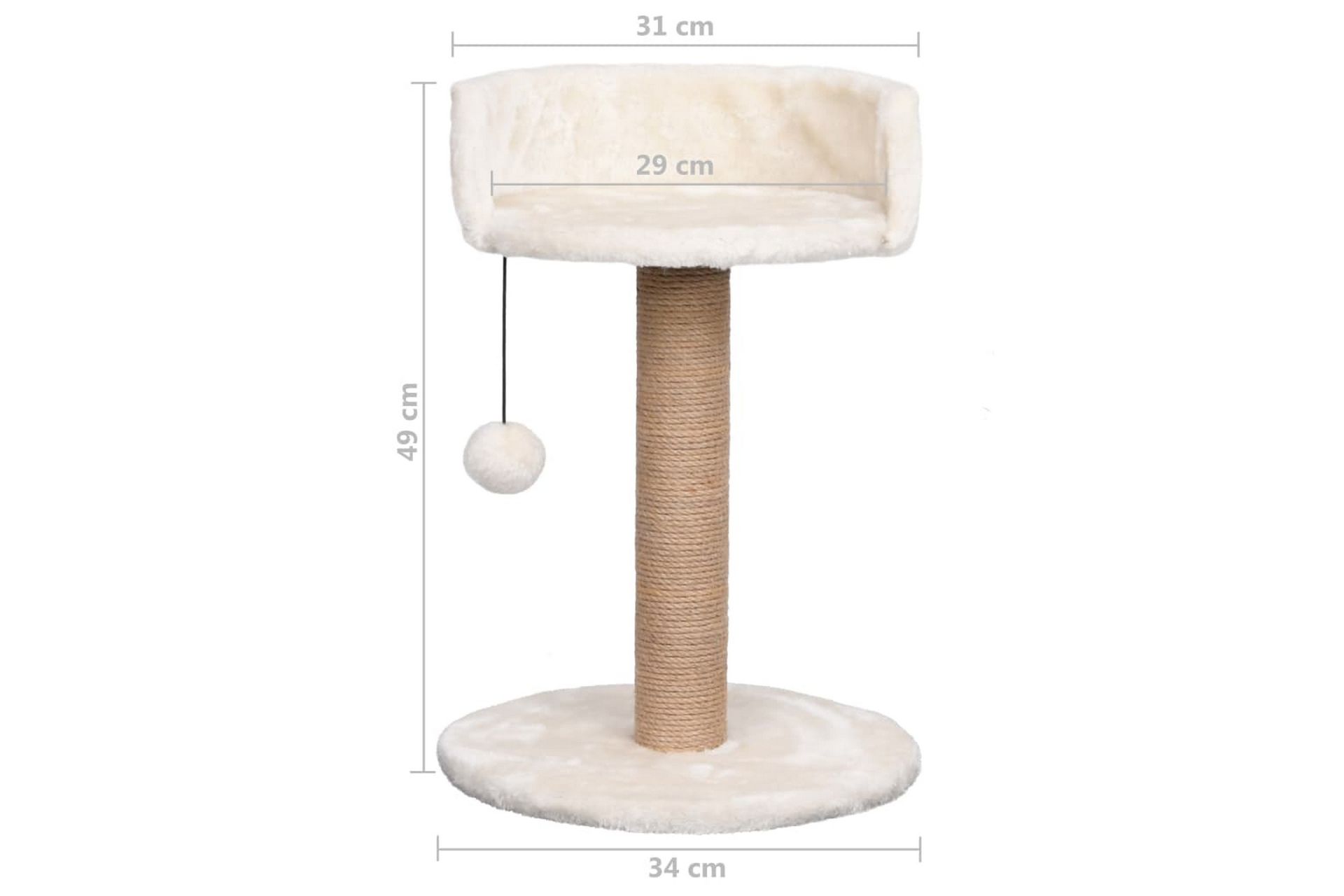Kissan kiipeilypuu raapimispylväällä 49 cm meriheinä - Beige - Urheilu & vapaa-aika - Eläimille - Kissa - Kissojen kalusteet - Raapimispuu & kiipeilypuu