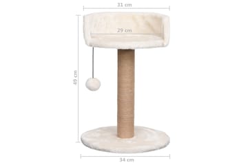 Kissan kiipeilypuu raapimispylväällä 49 cm meriheinä - Beige - Urheilu & vapaa-aika - Eläimille - Kissa - Kissojen kalusteet - Raapimispuu & kiipeilypuu