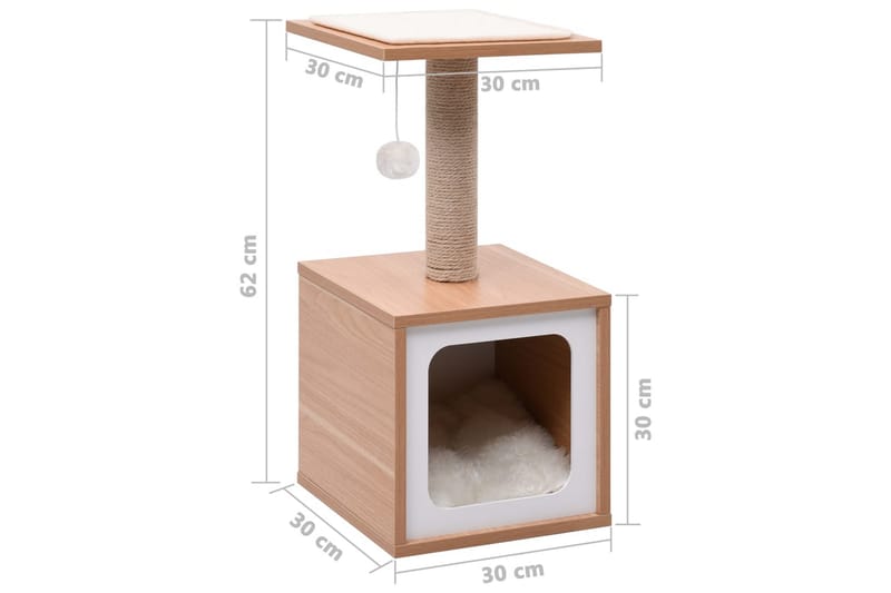 Kissan kiipeilypuu sisal-raapimismatolla 62 cm - Ruskea - Urheilu & vapaa-aika - Eläimille - Kissa - Kissojen kalusteet - Raapimispuu & kiipeilypuu