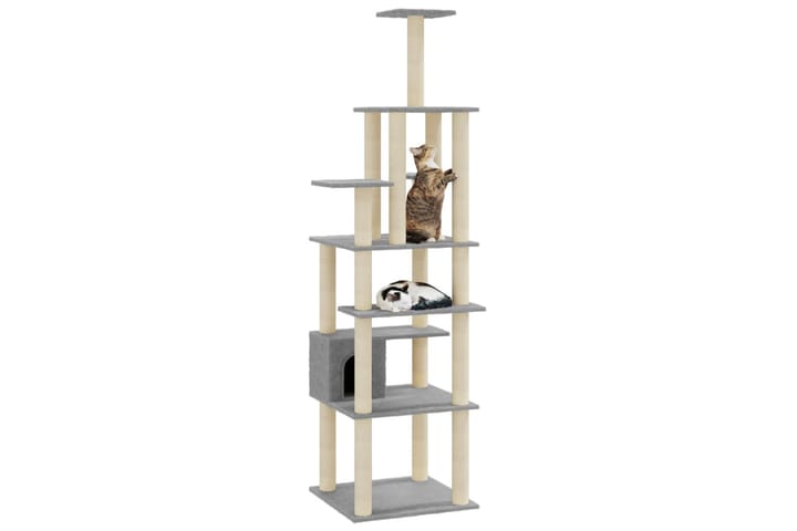 Kissan kiipeilypuu sisal- raapimispylväillä 183cm - Raapimispuu & kiipeilypuu - Kissojen kalusteet