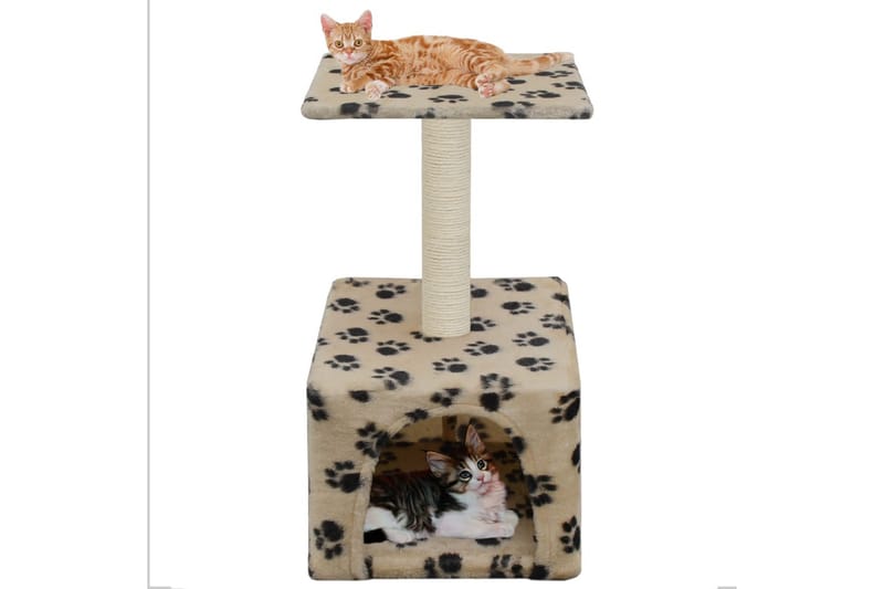 Kissan kiipeilypuu sisal-pylväällä 55 cm tassunjäljet beige - Beige - Urheilu & vapaa-aika - Eläimille - Kissa - Kissojen kalusteet