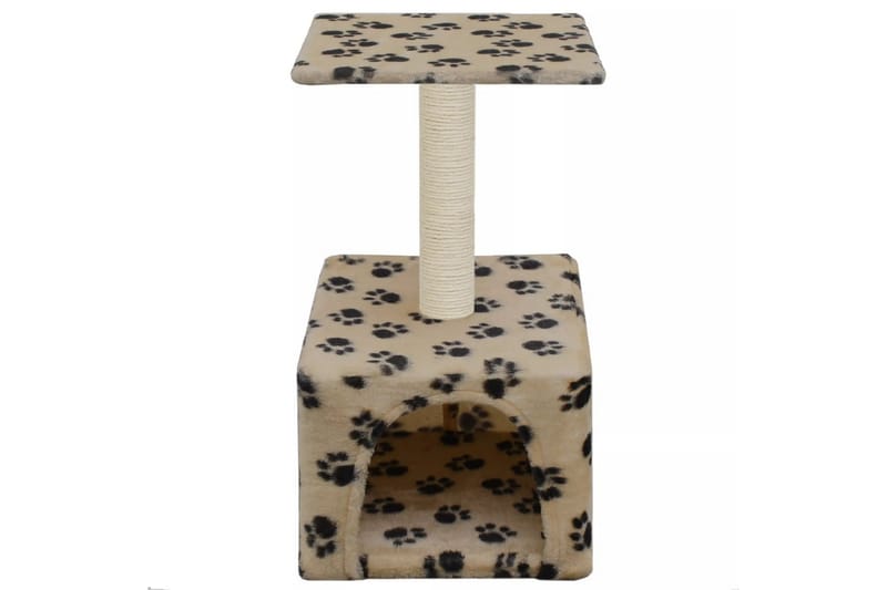 Kissan kiipeilypuu sisal-pylväällä 55 cm tassunjäljet beige - Beige - Urheilu & vapaa-aika - Eläimille - Kissa - Kissojen kalusteet
