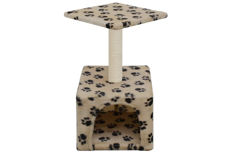 Kissan kiipeilypuu sisal-pylväällä 55 cm tassunjäljet beige - Beige - Urheilu & vapaa-aika - Eläimille - Kissa - Kissojen kalusteet