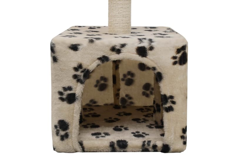 Kissan kiipeilypuu sisal-pylväällä 55 cm tassunjäljet beige - Beige - Urheilu & vapaa-aika - Eläimille - Kissa - Kissojen kalusteet