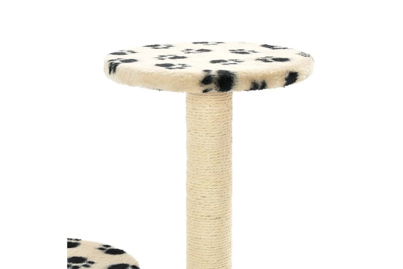 Kissan kiipeilypuu sisal-pylväillä 60 cm tassunjäljet beige - Beige - Urheilu & vapaa-aika - Eläimille - Kissa - Kissojen kalusteet