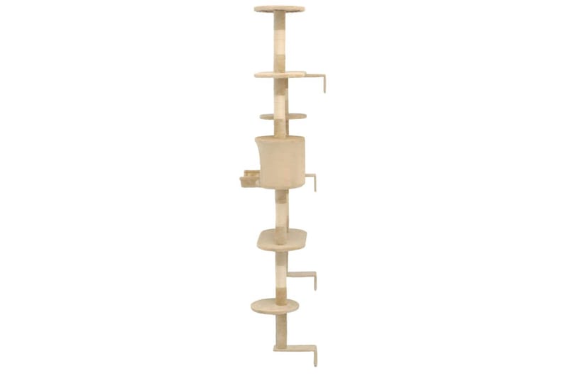Kissan kiipeilypuu sisal-pylväillä seinäkiinnitys 194cm beig - Beige - Urheilu & vapaa-aika - Eläimille - Kissa - Kissojen kalusteet