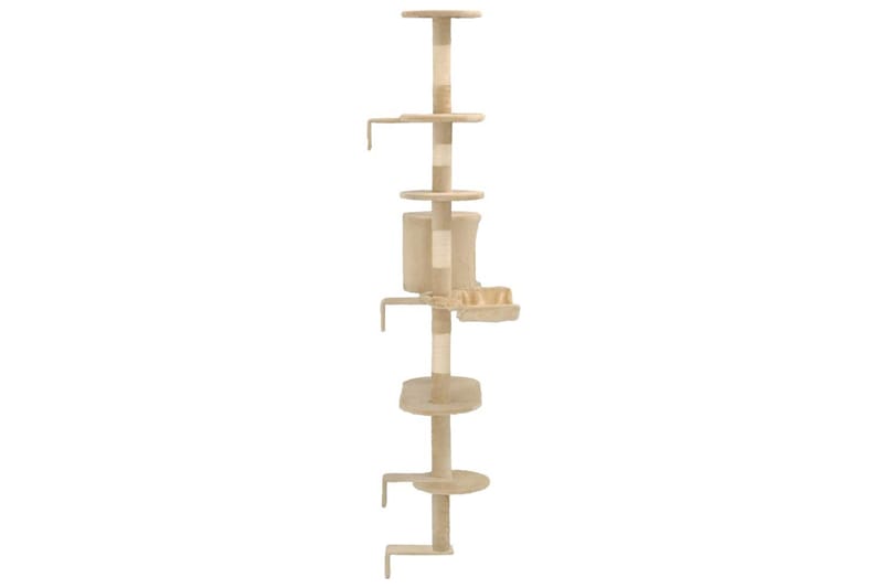 Kissan kiipeilypuu sisal-pylväillä seinäkiinnitys 194cm beig - Beige - Urheilu & vapaa-aika - Eläimille - Kissa - Kissojen kalusteet
