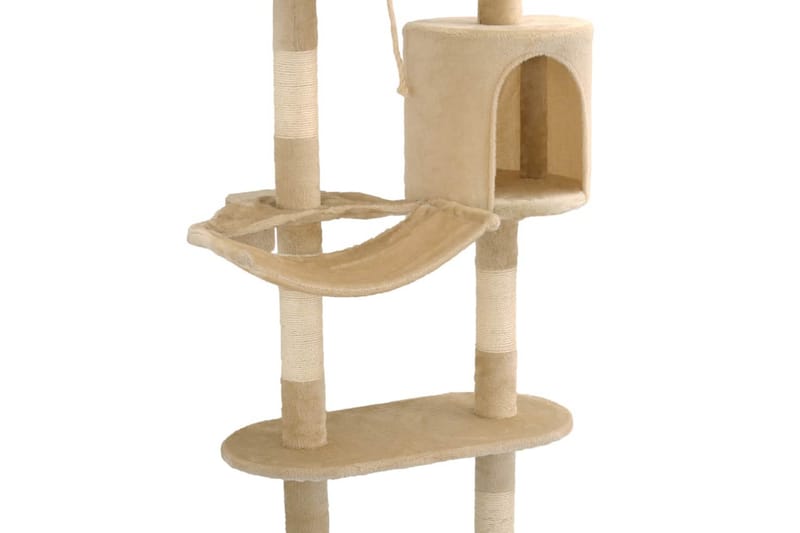 Kissan kiipeilypuu sisal-pylväillä seinäkiinnitys 194cm beig - Beige - Urheilu & vapaa-aika - Eläimille - Kissa - Kissojen kalusteet