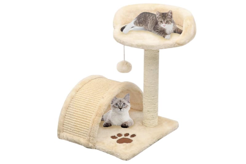 Kissan kiipeilypuu sisal-pylväällä 40 cm beige ja ruskea - Beige - Urheilu & vapaa-aika - Eläimille - Kissa - Kissojen kalusteet