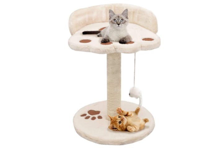 Kissan kiipeilypuu sisal-pylväällä 40 cm beige ja ruskea - Beige - Kissojen kalusteet