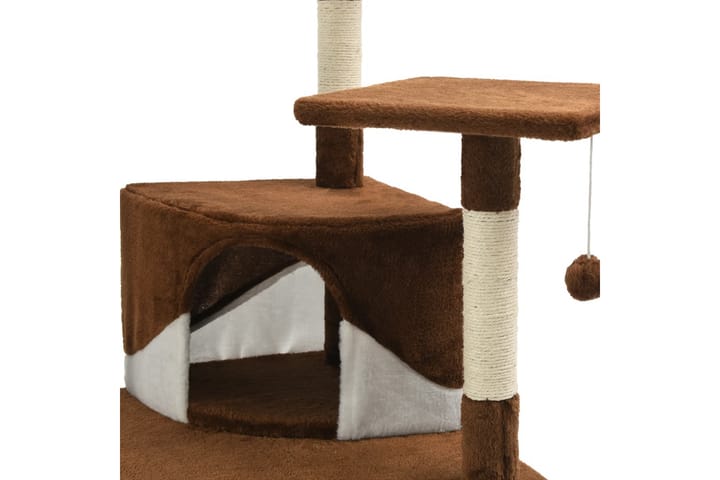 Kissan kiipeilypuu sisal-pylväillä 203cm ruskea & valkoinen - Monivärinen - Kissojen kalusteet
